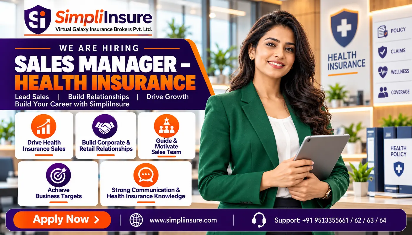 Sales Manager – Health Insurance job opening at SimpliInsure, Bengaluru