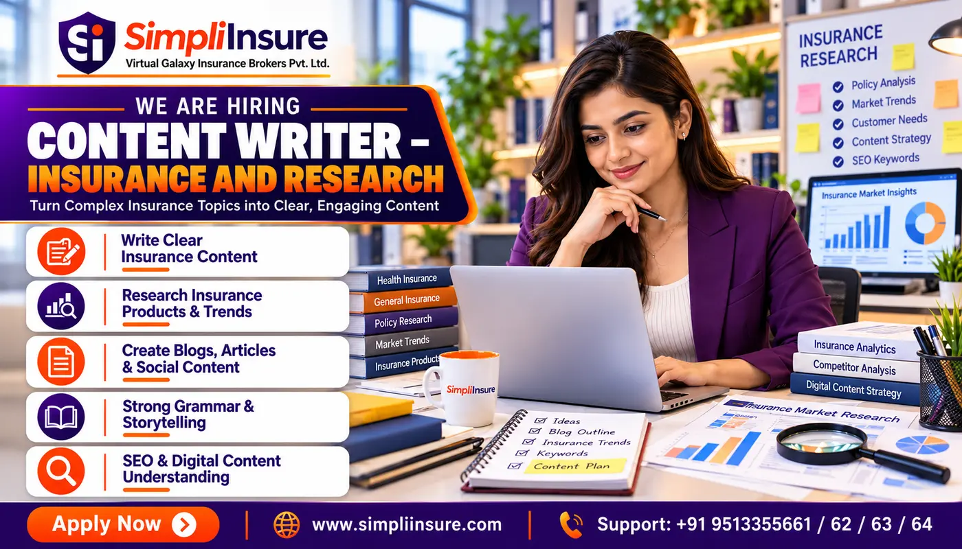 Content Writer – Insurance and Research job opening at SimpliInsure, Bengaluru